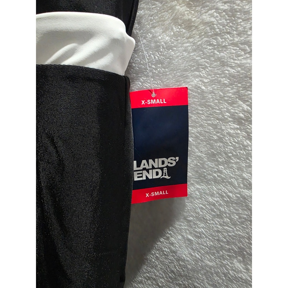 Lands End Womens Swim Dress Black White Colorblock Zipper Front XS 2-4 NEW - Picture 2 of 6